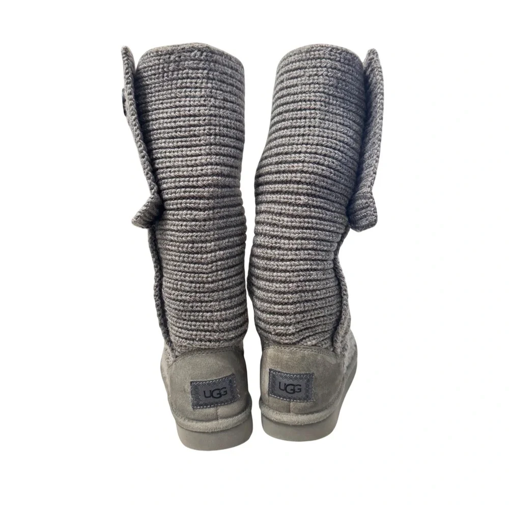 UGG Classic Cardy Knit Gray Boots Women's Size 5 Style 1016555‎